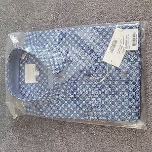 Con.Struct Slim Fit circle geo shirt Navy L